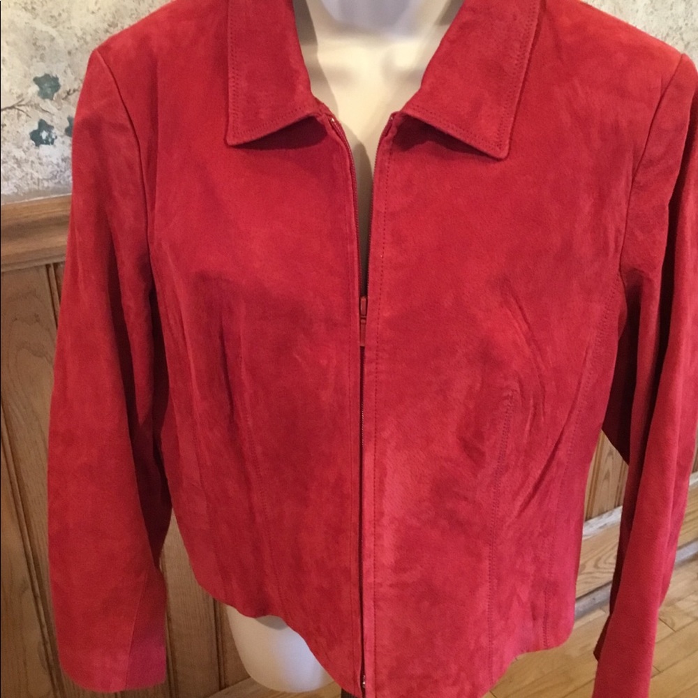 Coldwater creek red suede jacket